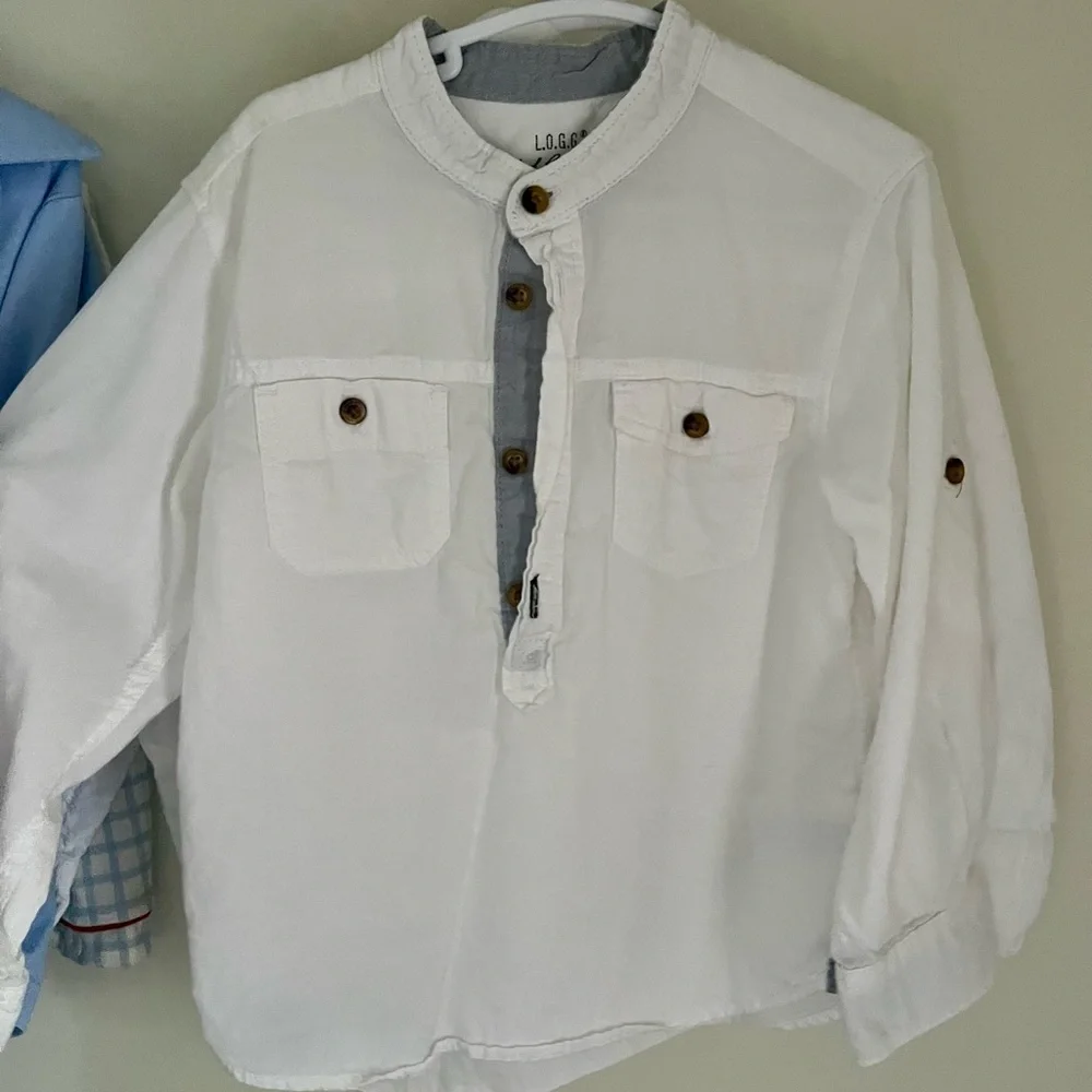 Set of 3 Boys 3T Crisp White Collared Shirts
